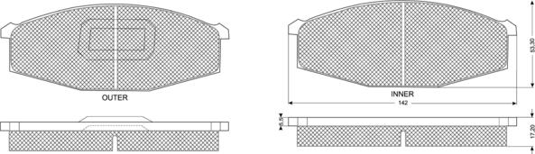 Procodis France PF1169 - Тормозные колодки, дисковые, комплект unicars.by