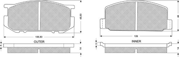 Procodis France PF1118 - Тормозные колодки, дисковые, комплект unicars.by