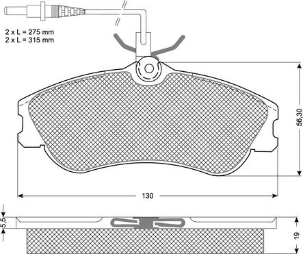 METACO 3000-384 - Тормозные колодки, дисковые, комплект unicars.by