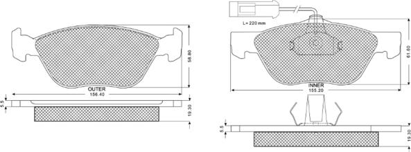 Procodis France PF1184 - Тормозные колодки, дисковые, комплект unicars.by