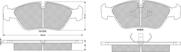 Procodis France PF1129 - Тормозные колодки, дисковые, комплект unicars.by