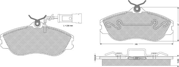 Procodis France PF1128 - Тормозные колодки, дисковые, комплект unicars.by