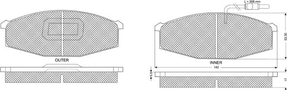 Procodis France PF1170 - Тормозные колодки, дисковые, комплект unicars.by