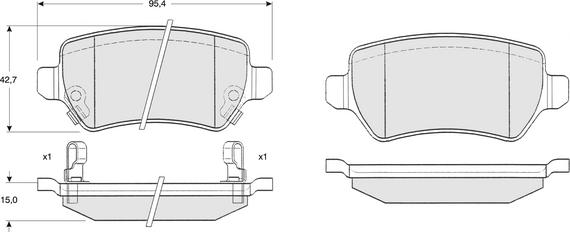 Procodis France PF1297 - Тормозные колодки, дисковые, комплект unicars.by