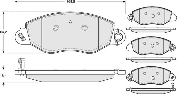 Procodis France PF1261 - Тормозные колодки, дисковые, комплект unicars.by