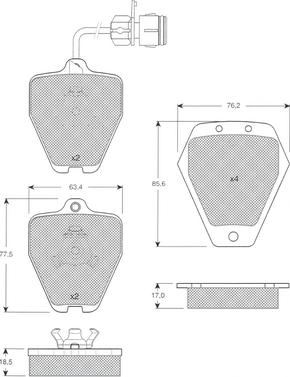 Procodis France PF1227 - Тормозные колодки, дисковые, комплект unicars.by