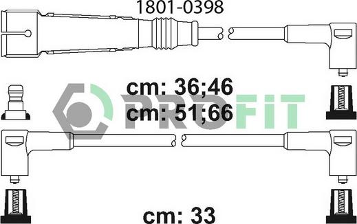 Profit 1801-0398 - Комплект проводов зажигания unicars.by