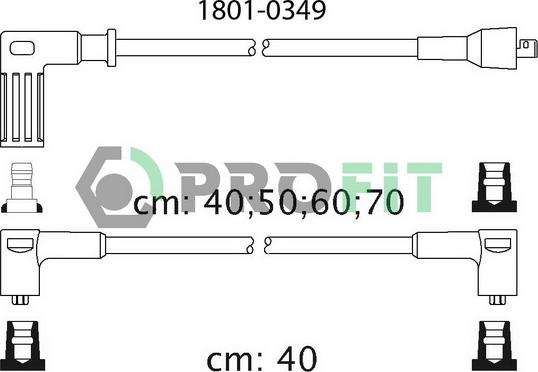 Profit 1801-0349 - Комплект проводов зажигания unicars.by