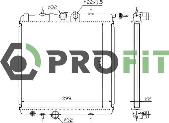 Profit 1740-0086 - Радиатор, охлаждение двигателя unicars.by