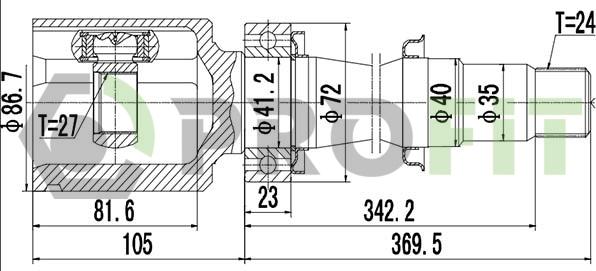 Profit 2810-2044 - Шарнирный комплект, ШРУС, приводной вал unicars.by