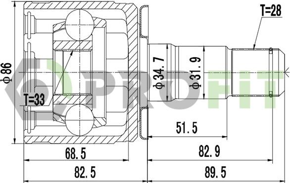 Profit 2810-2043 - Шарнирный комплект, ШРУС, приводной вал unicars.by