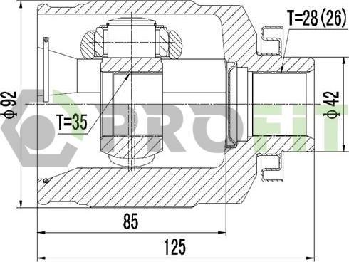 Profit 2810-2038 - Шарнирный комплект, ШРУС, приводной вал unicars.by