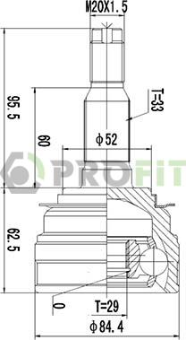 Profit 2710-0634 - Шарнирный комплект, ШРУС, приводной вал unicars.by