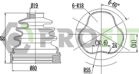 Profit 2710-0006 XLB - Пыльник, приводной вал unicars.by