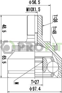 Profit 2710-1538 - Шарнирный комплект, ШРУС, приводной вал unicars.by