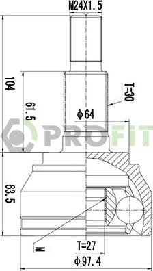 Profit 2710-1659 - Шарнирный комплект, ШРУС, приводной вал unicars.by