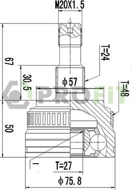 Profit 2710-1367 - Шарнирный комплект, ШРУС, приводной вал unicars.by