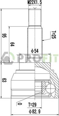 Profit 2710-1385 - Шарнирный комплект, ШРУС, приводной вал unicars.by