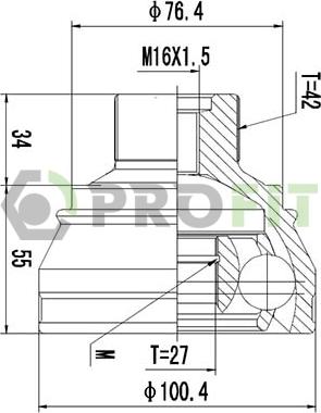 Profit 2710-3041 - Шарнирный комплект, ШРУС, приводной вал unicars.by