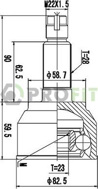 Profit 2710-3069 - Шарнирный комплект, ШРУС, приводной вал unicars.by