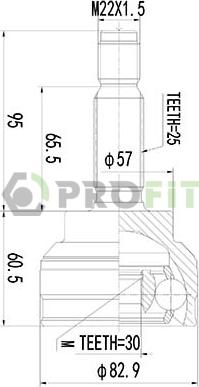 Profit 2710-3064 - Шарнирный комплект, ШРУС, приводной вал unicars.by