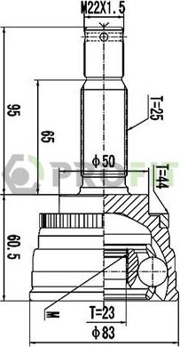 Profit 2710-3067 - Шарнирный комплект, ШРУС, приводной вал unicars.by