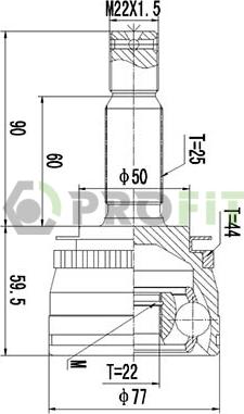 Profit 2710-3011 - Шарнирный комплект, ШРУС, приводной вал unicars.by