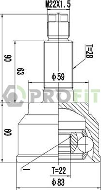 Profit 2710-3012 - Шарнирный комплект, ШРУС, приводной вал unicars.by