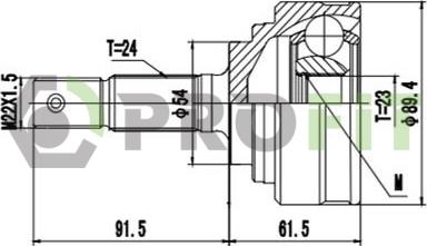 Profit 2710-3087 - Шарнирный комплект, ШРУС, приводной вал unicars.by