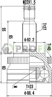 Profit 2710-3034 - Шарнирный комплект, ШРУС, приводной вал unicars.by