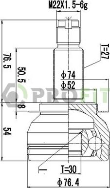 Profit 2710-3038 - Шарнирный комплект, ШРУС, приводной вал unicars.by