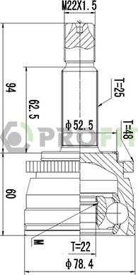 Profit 2710-3032 - Шарнирный комплект, ШРУС, приводной вал unicars.by