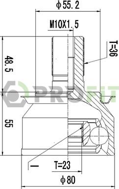 Profit 2710-3037 - Шарнирный комплект, ШРУС, приводной вал unicars.by