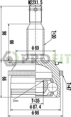 Profit 2710-3027 - Шарнирный комплект, ШРУС, приводной вал unicars.by