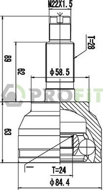 Profit 2710-3070 - Шарнирный комплект, ШРУС, приводной вал unicars.by