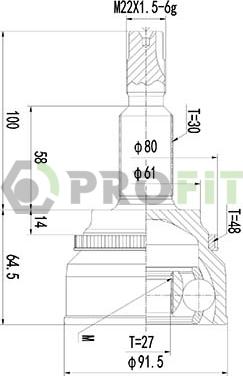 Profit 2710-3073 - Шарнирный комплект, ШРУС, приводной вал unicars.by