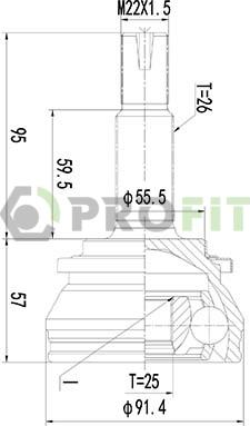 Profit 2710-3072 - Шарнирный комплект, ШРУС, приводной вал unicars.by