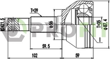 Profit 2710-3112 - Шарнирный комплект, ШРУС, приводной вал unicars.by