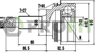 Profit 2710-3128 - Шарнирный комплект, ШРУС, приводной вал unicars.by