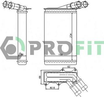 Profit PR 0535N1 - Теплообменник, отопление салона unicars.by