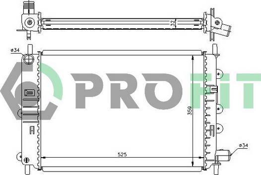 Profit PR 2530A1 - Радиатор, охлаждение двигателя unicars.by