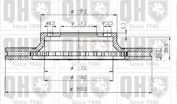 Quinton Hazell BDC4409 - Тормозной диск unicars.by