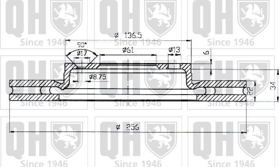 Quinton Hazell BDC4504 - Тормозной диск unicars.by