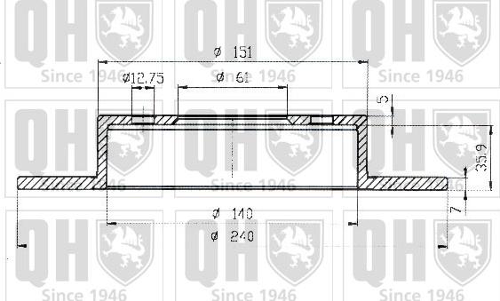 Quinton Hazell BDC4851 - Тормозной диск unicars.by