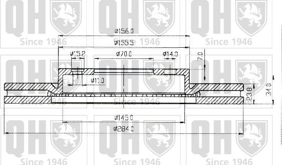 Quinton Hazell BDC4397 - Тормозной диск unicars.by