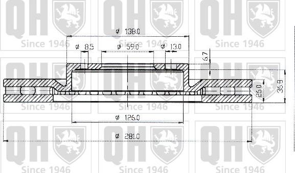 Quinton Hazell BDC4355 - Тормозной диск unicars.by