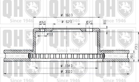 Quinton Hazell BDC4323 - Тормозной диск unicars.by