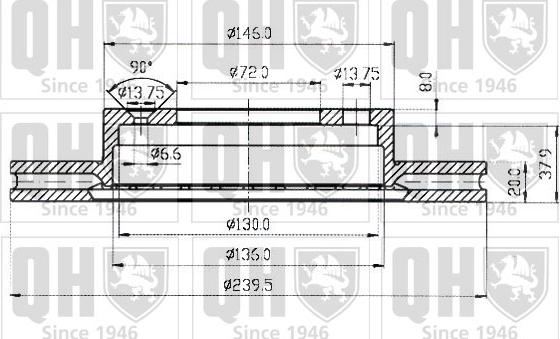 Quinton Hazell BDC3438 - Тормозной диск unicars.by