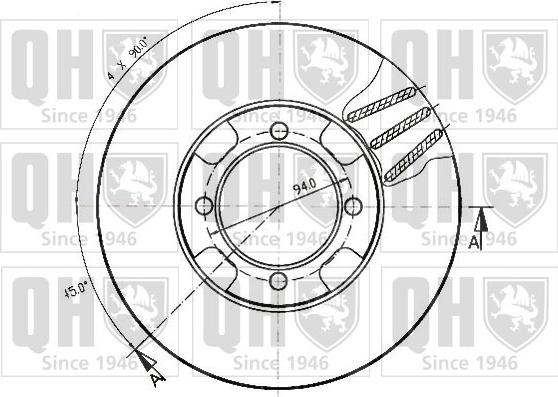 Quinton Hazell BDC3595 - Тормозной диск unicars.by