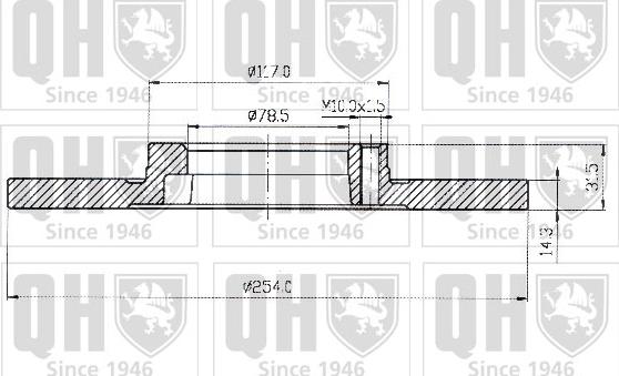 Quinton Hazell BDC3519 - Тормозной диск unicars.by